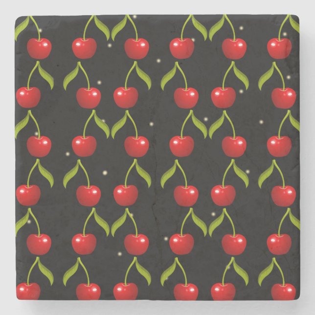 Shiny Cherries Mönster Stenunderlägg (Framsidan)