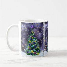 Shiny Christmas tree with bright colored baubles Kaffemugg