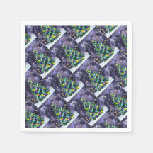 Shiny Christmas tree with bright colored baubles