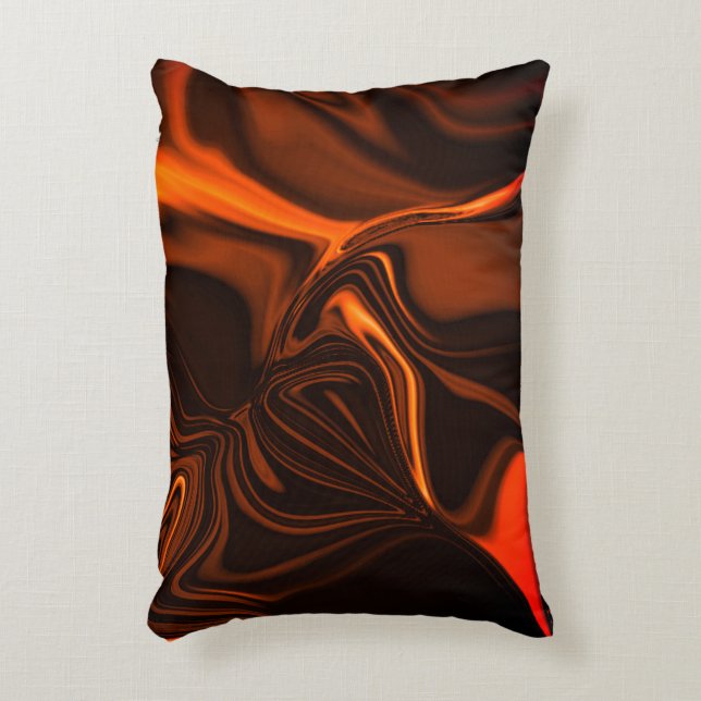 Shiny coral-bovlar över mörk prydnadskudde (Framsidan(Vertikal))