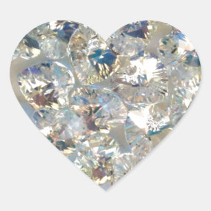 Shiny Crystals Heart Stickers Hjärtformat Klistermärke