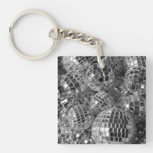 Shiny Disco Boll Ornaments Black and White Photo (Framsidan)