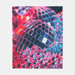 Shiny disco party med spegel bollar ref fleecefilt