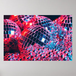 Shiny disco party med spegel bollar ref poster