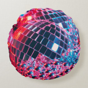 Shiny disco party med spegel bollar ref rund kudde