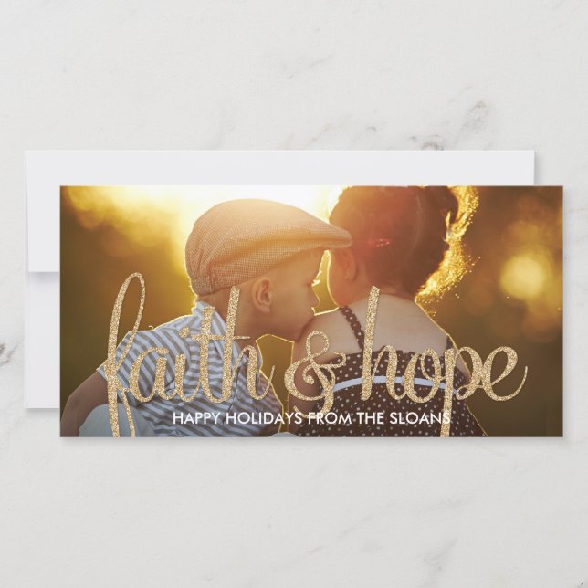 Shiny Faith & Hope Helgdag Photo Card Julkort (Framsida)