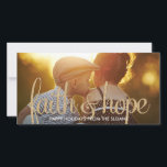 Shiny Faith & Hope Helgdag Photo Card Julkort<br><div class="desc">Fira säsongen med detta moderna och snyggt helgdag-fotokort från Berry Berry Sweet.</div>