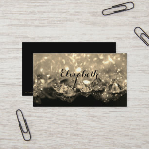 Shiny Festive Elegant Diamonds Black and Sepia Visitkort