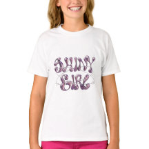 Shiny Girl Chrome-typografi T-shirt