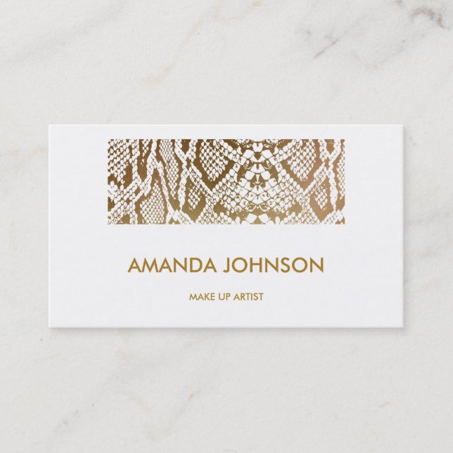 Shiny Glam Stylist Beauty Golden Python Vip Visitkort (Framsida)