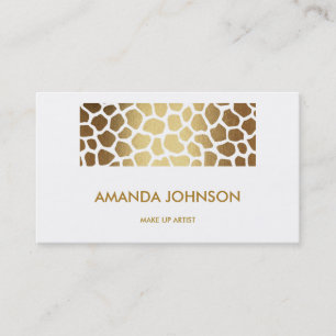 Shiny Glam Stylist Beauty Golden Zebra Vip Visitkort