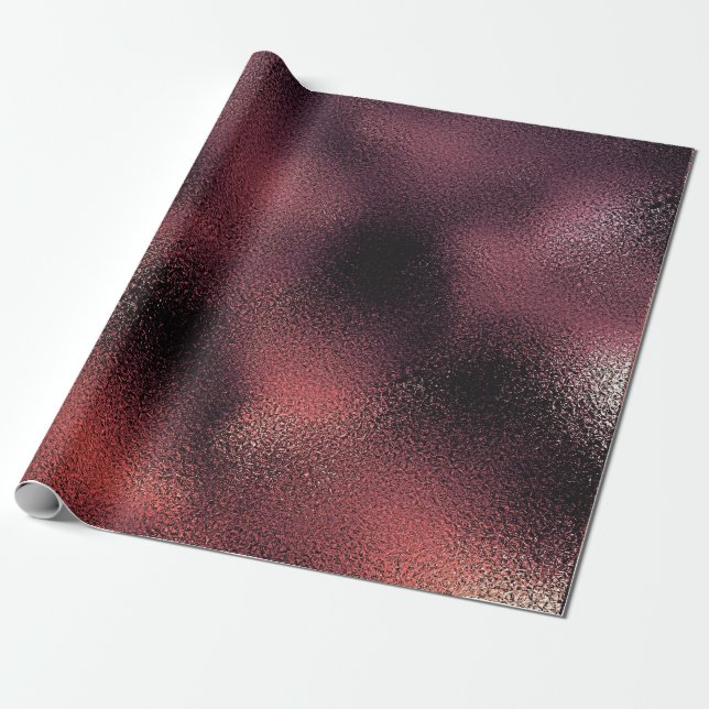 Shiny Glass Shiny-glaset rosa ros Guld Burgundy Presentpapper (Utrullad)