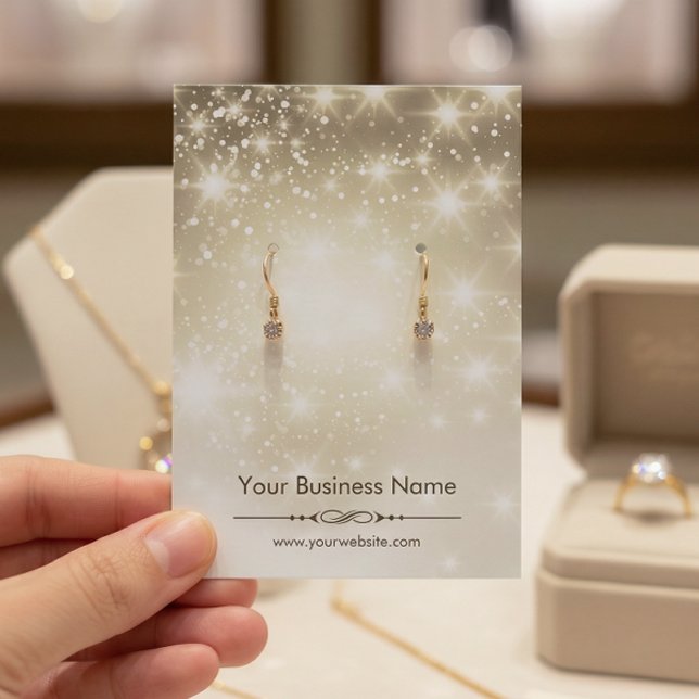 Shiny Glitter Guld Sparkles Earring Visning Cards Visitkort (Skapare uppladdad)