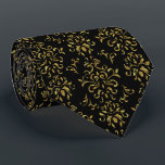 Shiny Gold And Black Vintage Swirls Pattern Slips<br><div class="desc">Add a touch of sophistication and charm to your outfit with our exquisite gold-toned vintage floral swirls pattern on a sleek black background. This versatile necktie is perfect for any occasion,  ensuring you stand out in style.</div>