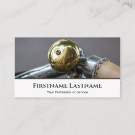 Shiny golden bell för Bicycle Repair Shops Visitkort