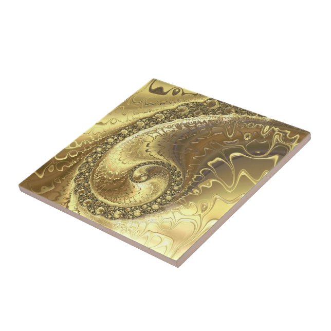 Shiny Golden Glitter Fractal - Luxury - Kakelplatta (Sidan)