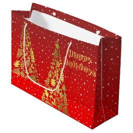 Shiny Golden Julgranar Helgdag Gift Bag