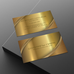 Shiny Golden Metall Se Brown Stainless Steel Visitkort