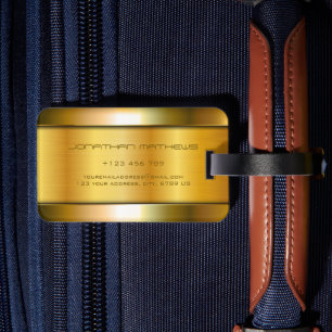Shiny Golden Metall Se Luxury Stainless Steel Bagagebricka