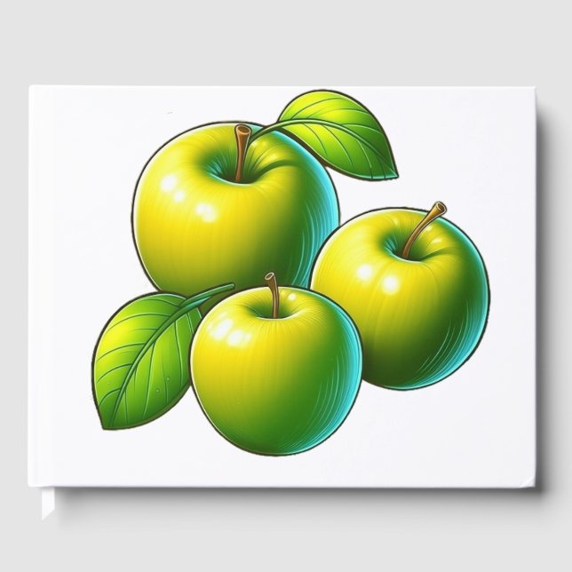 Shiny Grönt Apples Gästböcker (Framsida)