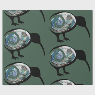 SHINY GRÖNT BLUE PAUA KIWI BIRD KORU NEW ZEALAND PRESENTPAPPER