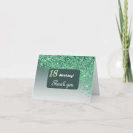Shiny Grönt Glitter, 18:e födelsedagen Tack Kort