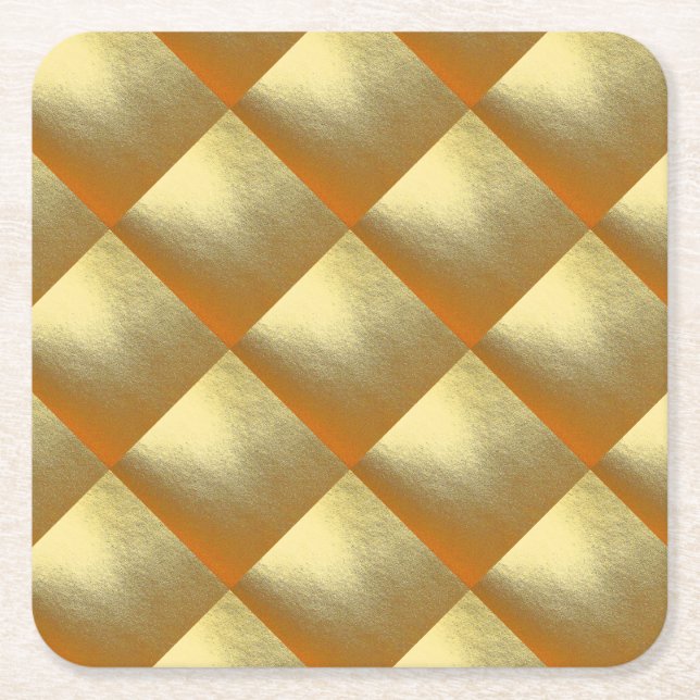 Shiny Guld Art Underlägg Papper Kvadrat (Framsidan)
