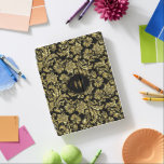 Shiny guld dammar över svart bakgrund iPad skydd<br><div class="desc">Skador för guld vintage-blommigt i elegant över anpassningsbarnas svarta bakgrund. Guld och svart ram och anpassade monogram. Shine är en digital illusion och inte en riktig shine.</div>