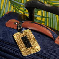 Shiny Guld Designer Alligator Crokodile Skin