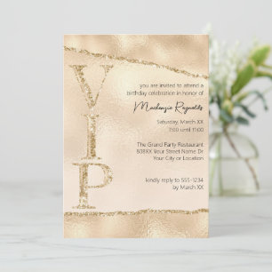 Shiny Guld Glitter Glamoral VIP Party Inbjudningar