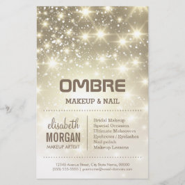 Shiny Guld Glitter Sparkles Beauty Salon Flygblad