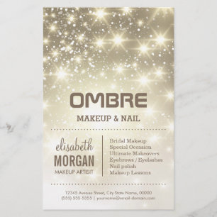 Shiny Guld Glitter Sparkles Beauty Salon Flygblad