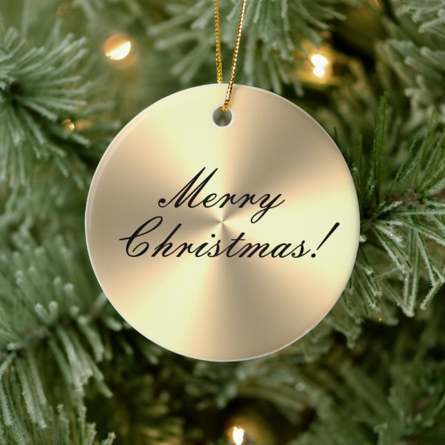 Shiny guld metallisk struktur anpassningsbar Julgr Julgransprydnad Keramik (Träd)