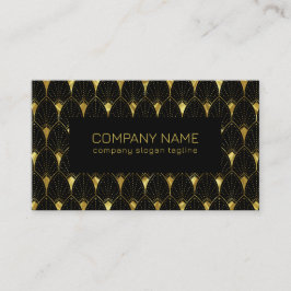 Shiny Guld och Black Art Deco Mönster Visitkort