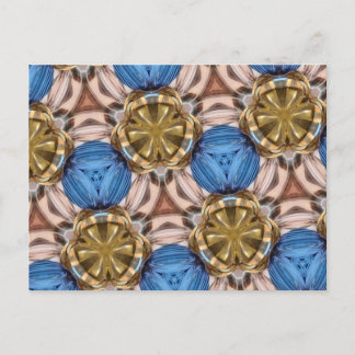 Shiny Guld Paperweight Glass Marbles Blue Brown Vykort