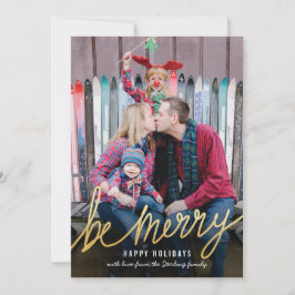 Shiny Guld-skript - Klassiskt julfotoport Julkort