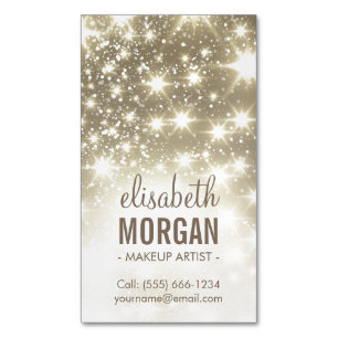 Shiny Guld Sparkles Glamours Visitkortmagnet
