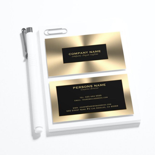 Shiny Guld Tones Stainless Steel-utseende Visitkort (Skapare uppladdad)