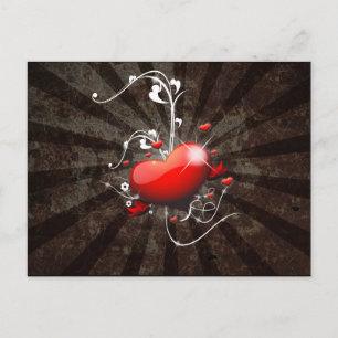 Shiny Heart med kraftig Grunge-bakgrund Vykort