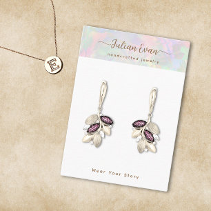 Shiny Holografiska Visningen Aura Opal Stone Jewel Visitkort