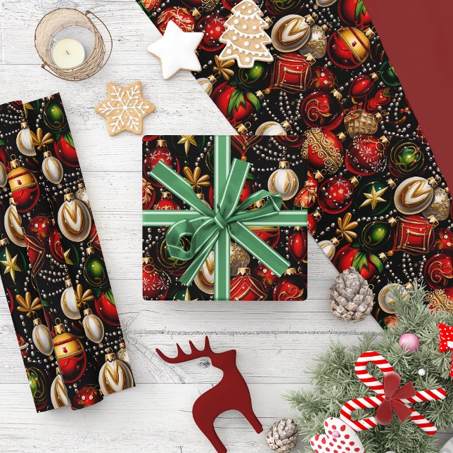 Shiny jul Baubles Wrapping Papper Presentpapper (Skapare uppladdad)