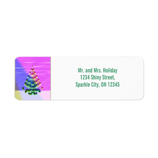 Shiny Julgran Returadress Etikett (Framsidan)