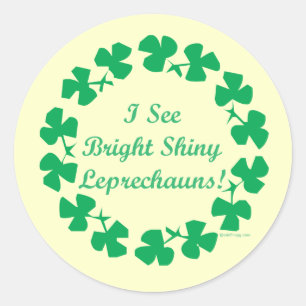 Shiny Leprechaunss St. Patrick Day Stickers Runt Klistermärke