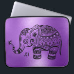 Shiny Lila Background Black Tribal Elephant Laptop Fodral<br><div class="desc">Cute tribal-elefant med lila fingerdiamanter över glansig lila modern bakgrund.</div>