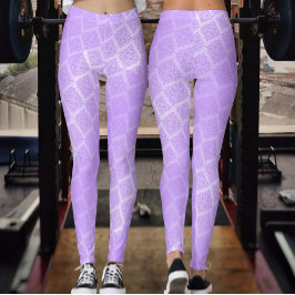 Shiny Lila Foil Lattice Leggings
