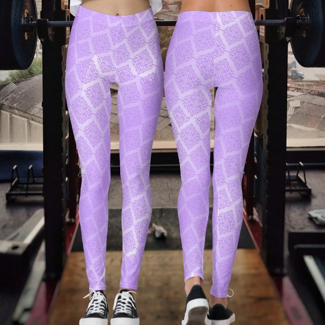Shiny Lila Foil Lattice Leggings (Skapare uppladdad)
