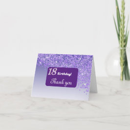 Shiny Lila Glitter, 18:e födelsedagen Tack Kort
