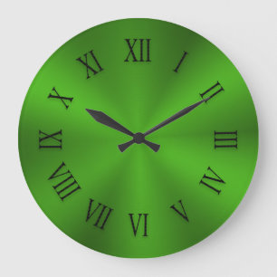 Shiny Lime Green Metallic Clock med romerska siffr Stor Klocka