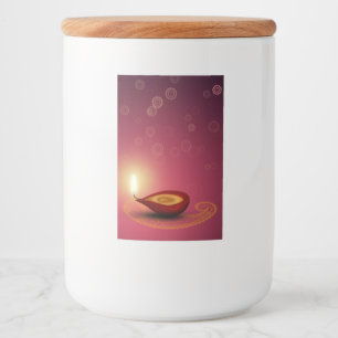 Shiny Lycklig Diwali Diya - Etikett för livsmedels