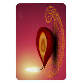 Shiny Lycklig Diwali Diya - Flexible Magnet